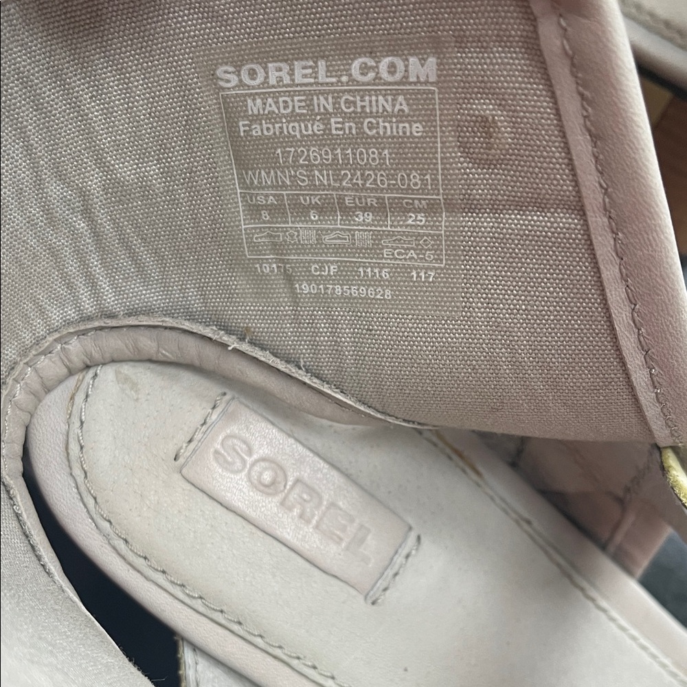 Sorel Taupe and Gold Sandals - Picture 6 of 8